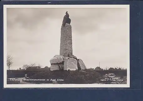 AK Trelleborg Invalidmonumentet av Axel Ebbe 1940