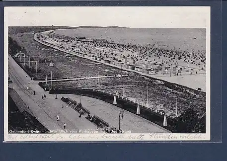 AK Ostseebad Swinemünde Blick vom Kurhausturm auf den Strand 1936