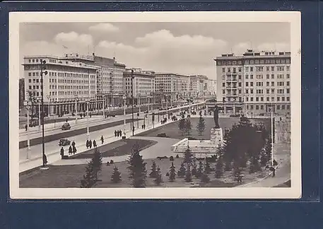 AK Berlin Stalinallee Stalindenkmal 1954