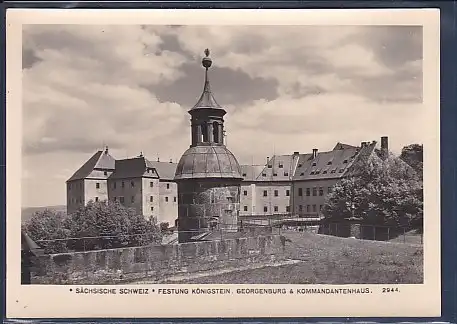 AK Festung Königstein Georgenburg & Kommandantenhaus 2944 1954