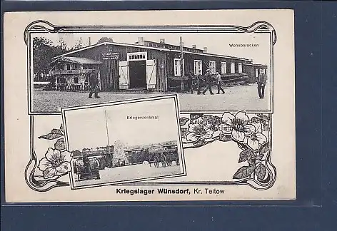 AK Kriegslager Wünsdorf Kr. Teltow 2.Ansichten Wohnbaracken 1919