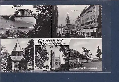 AK Groeten uit Nijmegen 5.Ansichten Burchstraat 1960