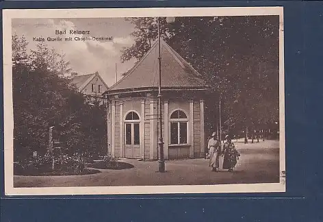 AK Bad Reinerz Kalte Quelle mit Chopin Denkmal 1920