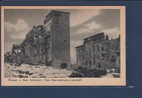 AK Poznan - Dom Zolnierza i Dom Rzemieslniczy w gruzach 1920
