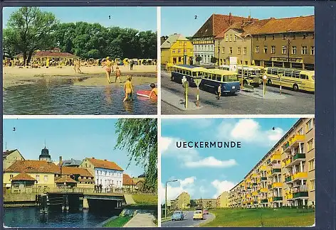 [Ansichtskarte] AK Ueckermünde 4.Ansichten Karl Marx Platz - Neubauten 1980. 