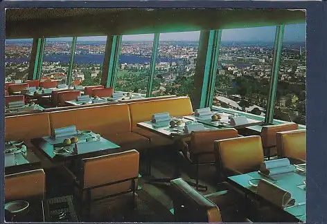 [Ansichtskarte] AK Fernsehturm Hamburg Drehbares Restaurant Blick auf Stadt und Alster 1970. 