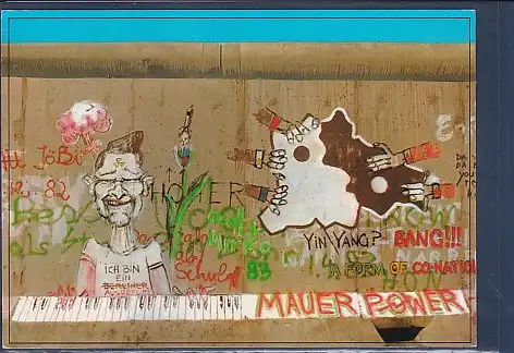 [Ansichtskarte] AK Berlin Mauer - Graffity Kochstraße 1990. 