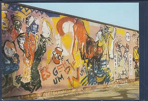 [Ansichtskarte] AK Berlin Graffity an der Berliner Mauer 1990. 