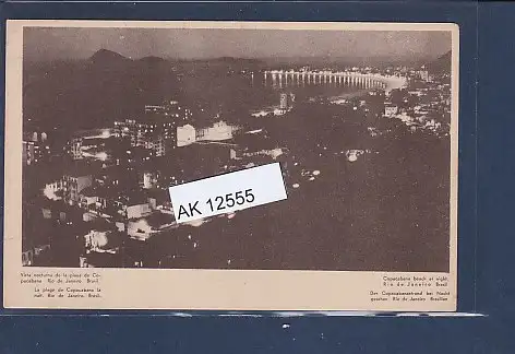 [Ansichtskarte] AK Der Copacabanastrand bei Nacht gesehen Rio de Janeiro 1930. 