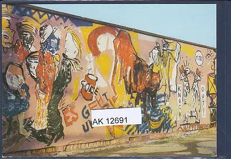 [Ansichtskarte] AK Berlin Graffity an der Berliner Mauer 1990. 