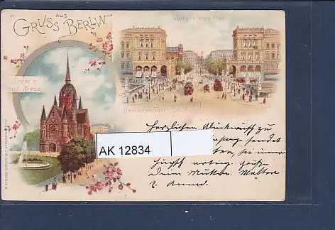 [Ansichtskarte] Litho AK Gruss aus Berlin 2.Ansichten Belle Alliance Platz 1901. 