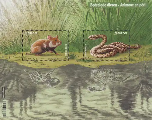 Belgien Mi.Nr. Block 261 Europa 2021 - Gefährdete Wildtiere: Feldhamster, 