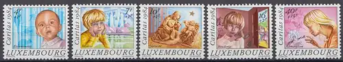 Luxemburg Mi.Nr. 1112-1116 Weihnachten 1984 / Caritas, Kinderportrais (5 Werte)