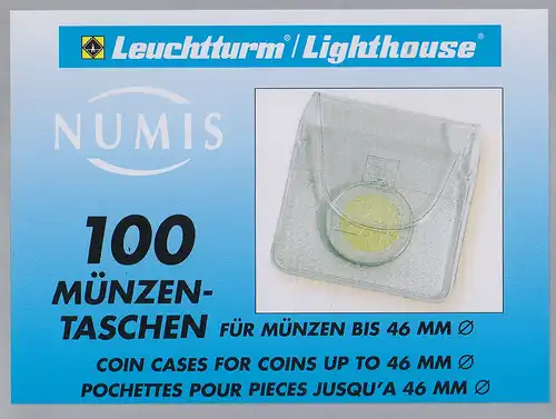 Leuchtturm 100 Münzentaschen für Münzen bis zu einem Druchmesser von 46 mm