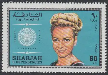 Sharjah Mi.Nr. 532A Olympia 1968 Mexiko, V. Caslavska (60)