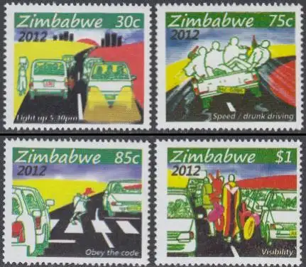 Simbabwe Mi.Nr. 989-92 Sicherheit im Straßenverkehr (4 Werte)