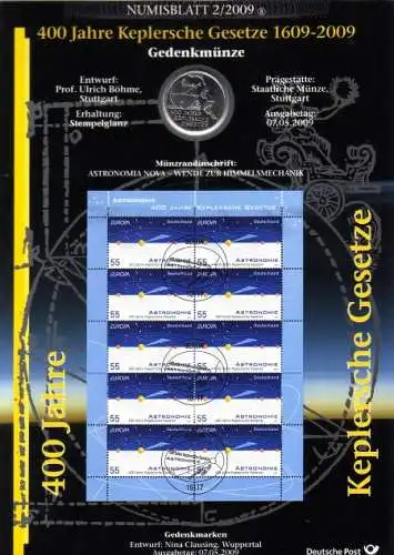 D,Bund, 400 Jahre Keplersche Gesetze (Numisblatt 2/2009)