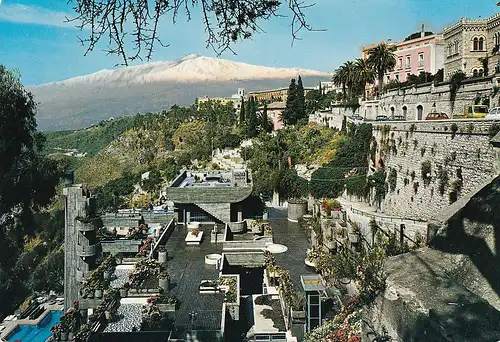 182 - Italien - Sizilien , Taormina , Grand Hotel , Tauro , Etna - gelaufen 1979