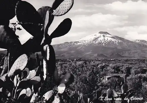 272 - Italien - Sizilien , Etna von Catanien aus gesehen - gelaufen 1957