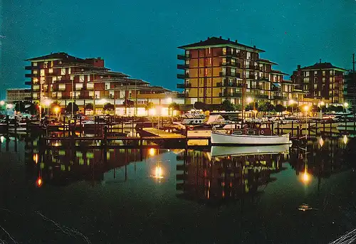 465 - Italien - Caorle , Porto Santa Margherita , bei Nacht , Boot - gelaufen 1971