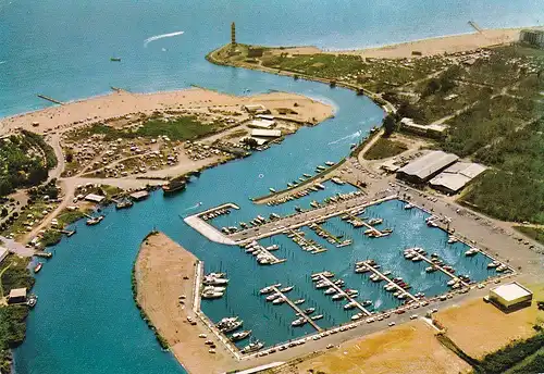 470 - Italien - Jesolo , Lido , Aufnahme aus der Luft , Hafen - gelaufen 1976