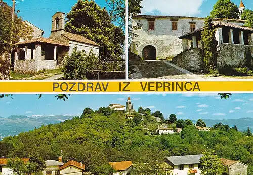 497 - Jugoslawien - Kroatien , Veprinac , Panorama , Mehrbildkarte - gelaufen