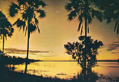 1326 - Rhodesien - Rhodesia , Zambesi River , Sunset , Sonnenuntergang - gelaufen 1977