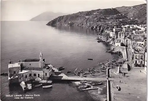 1990 - Italien - Sizilien , Isola Lipari , Marina Corta vista dal Castello - nicht gelaufen