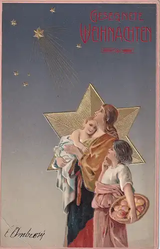 3476 -  - Gesegnete Weihnachten - gelaufen 1907