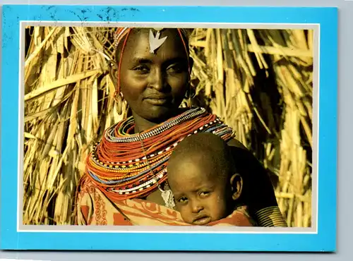 5348 Kenya - Samburu , Mutter mit Kind - gelaufen