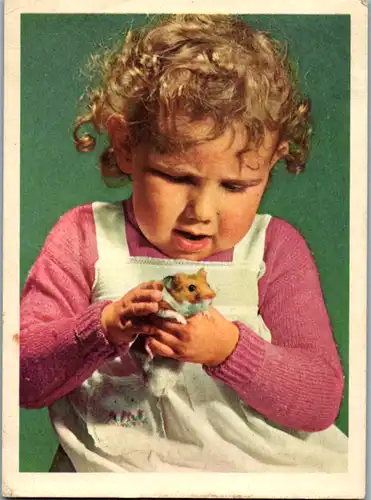 5593  - Kind mit Hamster - gelaufen 1960