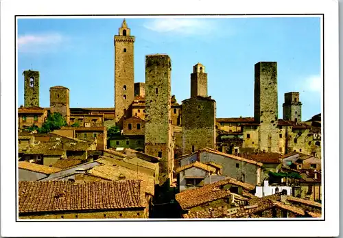 6056 - Italien - Citta di San Gimignano ( Siena ) , Panorama delle Torri , visto dall'antico Palazzo Cacoitti - gelaufen 1995