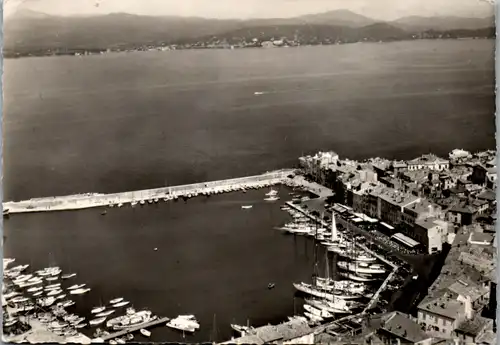 6204 - Frankreich - Saint Tropez , Vue aerienne sur le Port et le Golfe , Sur les Routes du Ciel - gelaufen 1963