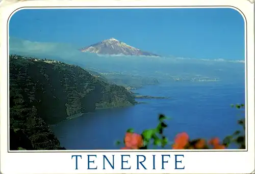 6787 - Spanien - Spain , Canarias , Tenerife , Teneriffa , Puerto de La Cruz y Teide - gelaufen 1990