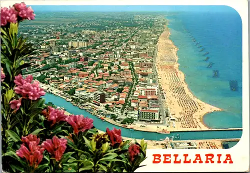 7622 - Italien - Bellaria , Veduta aerea , Strand - gelaufen 1989