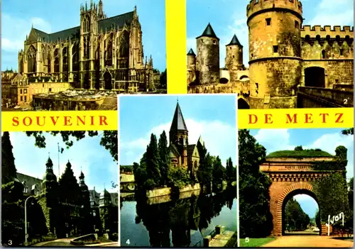 8283 - Frankreich - Metz , Moselle , Mehrbildkarte - gelaufen 1989