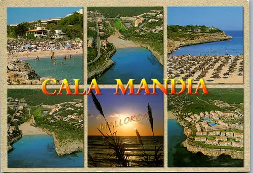 8392 - Spanien - Mallorca , Cala Mandia , Mehrbildkarte - nicht gelaufen