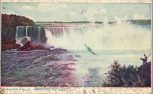 9094 - Kanada - Niagara Falls , Horseshoe Falls , Wasserfall - gelaufen 1906