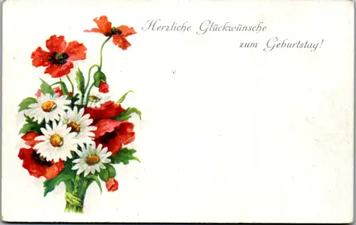 10010 -  - Herzlichen Glückwunsch zum Geburtstag , Blumen - nicht gelaufen