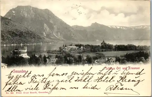 11087 - Oberösterreich - Gmunden , Schloss Ort und Traunsee - gelaufen