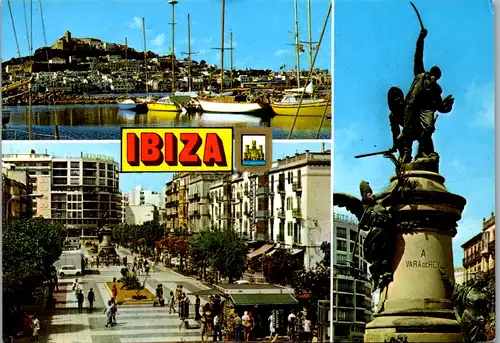 11618 - Spanien - Ibiza , Isla Blanca , Mehrbildkarte - gelaufen 1982