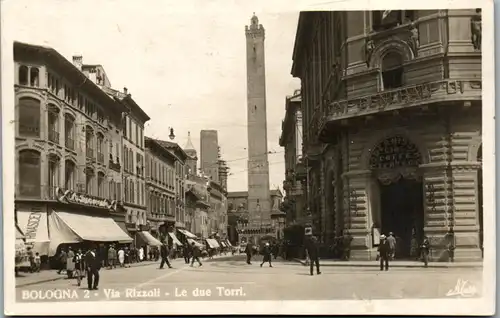 13376 - Italien - Bologna 2 , Via Rizzoli , Le due Torri - nicht gelaufen