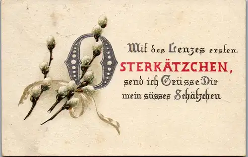 13675 -  - Mit des Lenzes ersten Sterkätzchen, send ich Grüsse Dir mein süsses Schätzchen - gelaufen 1924