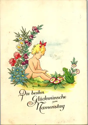 14199 -  - Die besten Glückwünsche zum Namenstag - gelaufen 1947