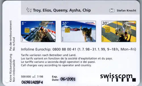 14938 - Schweiz - Taxcard , Troy , Elios , Queeny , Aysha , Chip