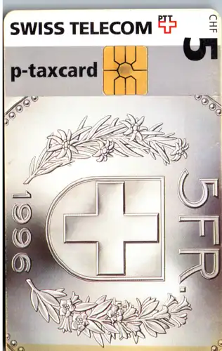 15454 - Schweiz - Swiss Telecom p-taxcard , 5 Fr 1996