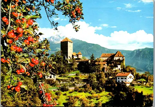 22282 - Italien - Castel Tirolo con Ivigna , Schloss Tirol bei Meran mit Ifinger - gelaufen 1972