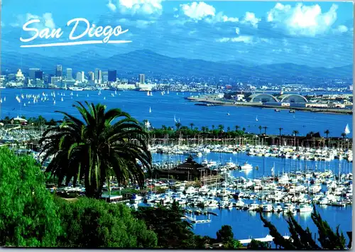 22696 - USA - San Diego , California , Panorama , Hafen - gelaufen 1993