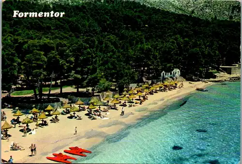 22780 - Spanien - Mallorca , Pollensa , Formentor , Vista parcial aerea de la playa - gelaufen 1976