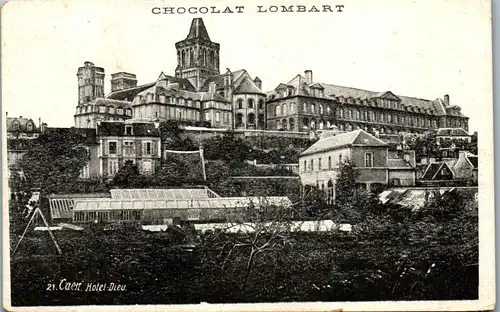 33118 - Frankreich - Caen , Hotel Dieu , Chocolat Lombart - gelaufen 1907